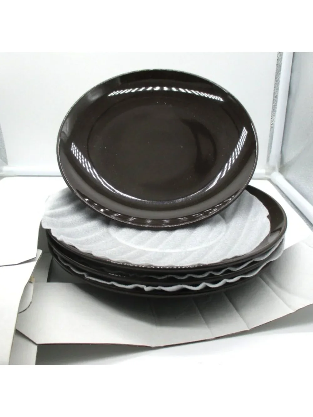 Ikea FÄRGKLAR plate set polished brown, 26 cm, 4 pack NWT Maria Vinka Everyday